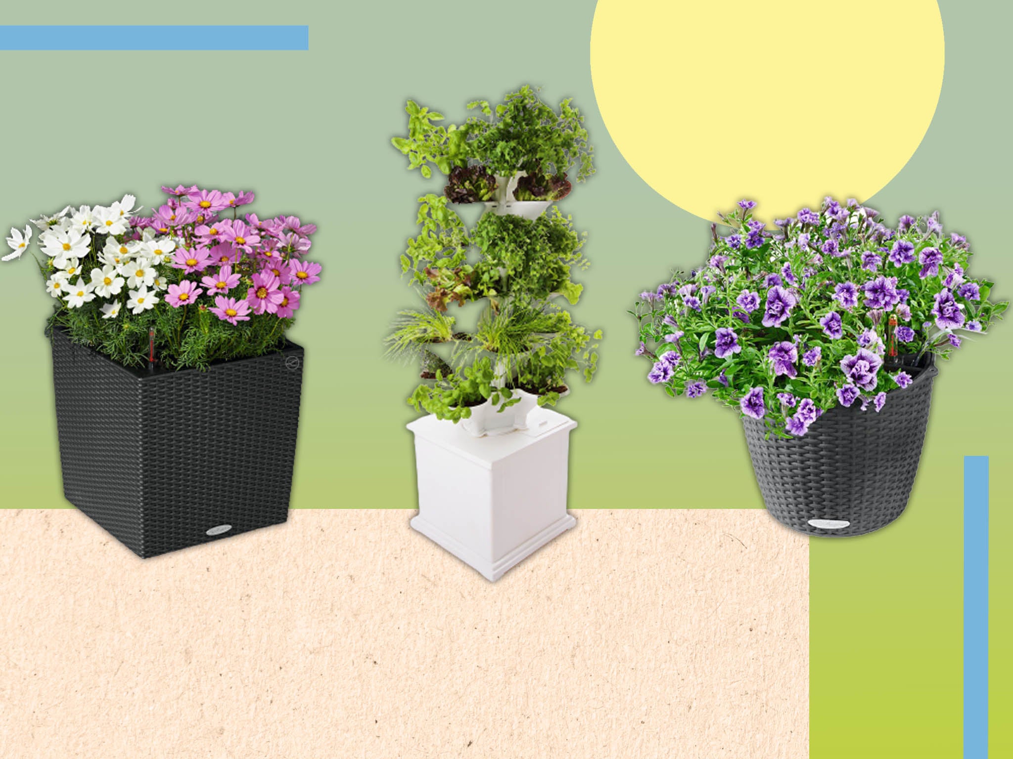 Self-Watering Plastic Flower Plant Pot House Windowsill Planter Trough White UK 